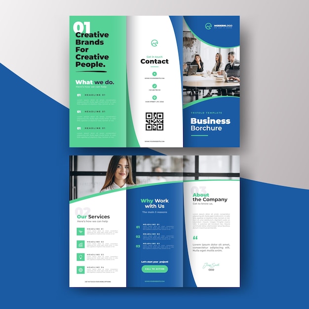 Abstract trifold brochure template  concept