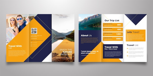 Abstract trifold brochure template with photo