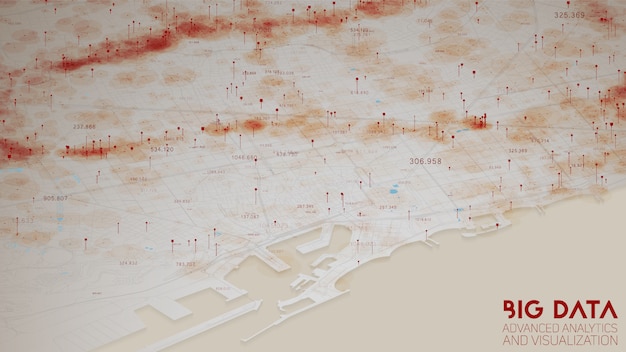 Free Vector abstract urban financial structure analysis of big data