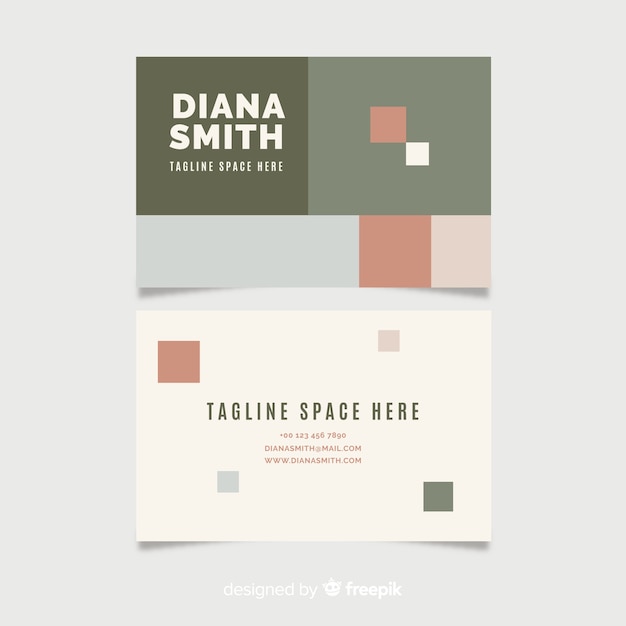 Abstract visiting card template with squares 