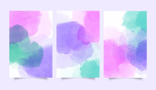 Abstract watercolor covers collection