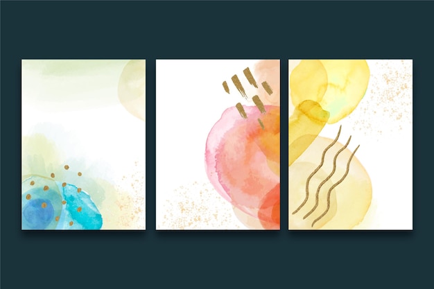 Free Vector abstract watercolor covers collection