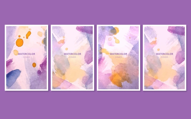 Free Vector abstract watercolor covers collection