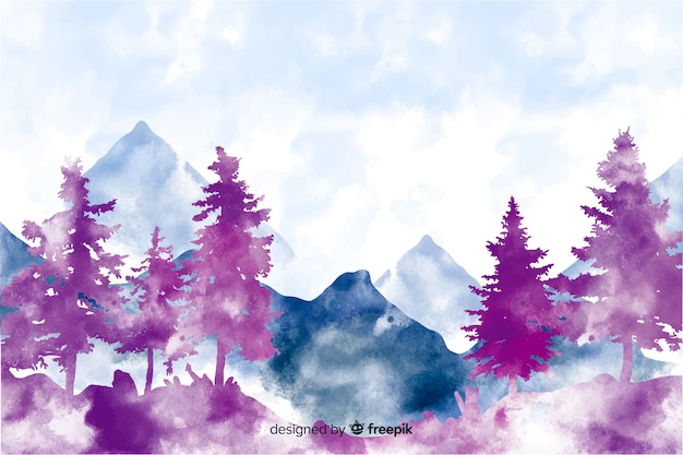 Free Vector abstract watercolor landscape background