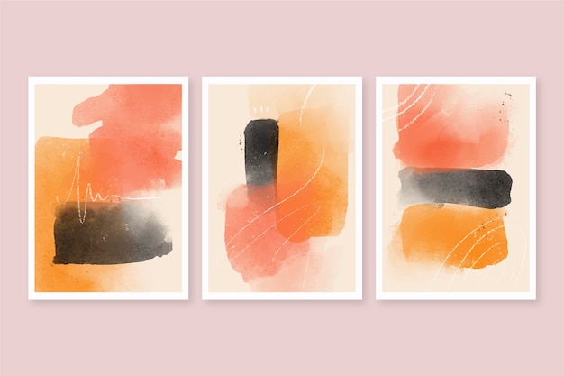 Free Vector abstract watercolor shapes covers pack