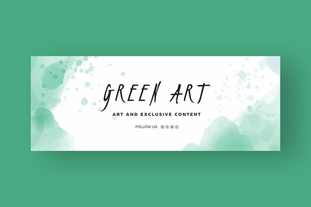 Abstract watercolor social media cover template