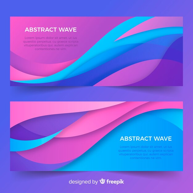 Abstract wave banners