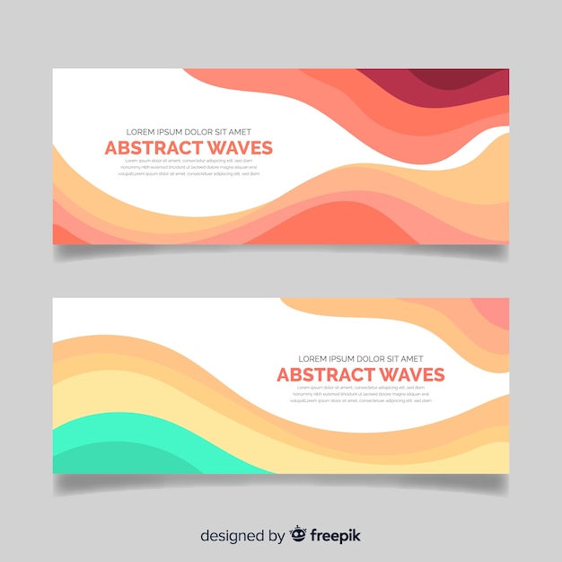 Free Vector abstract wave banners