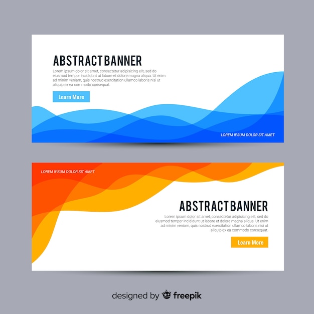 Free Vector abstract waves banner set