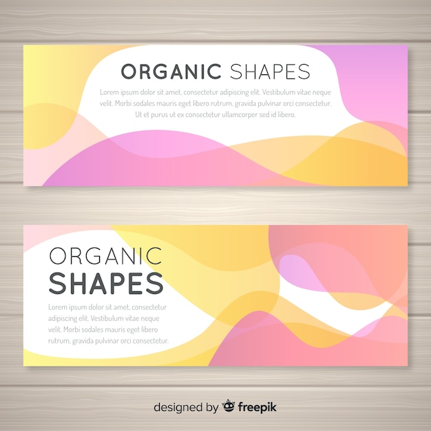 Free Vector abstract waves banner set