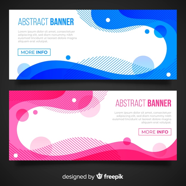 Free Vector abstract wavy banner collection