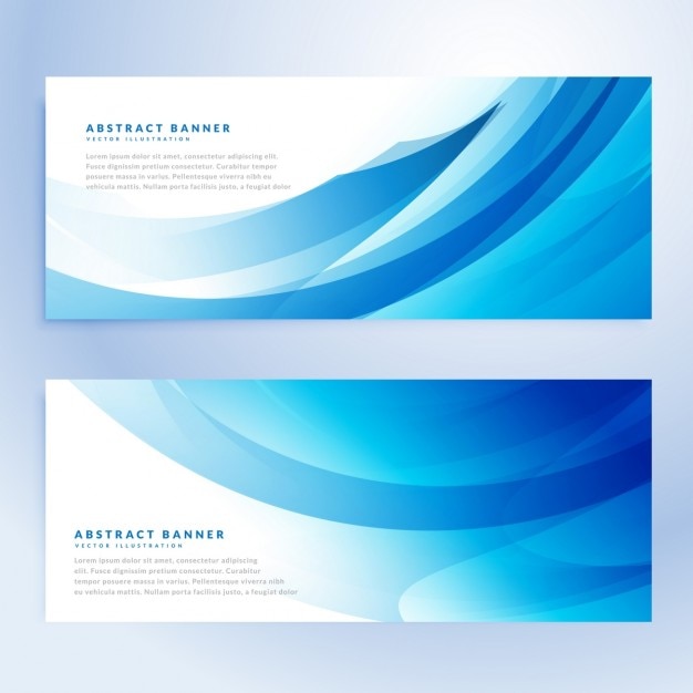 Free Vector abstract wavy blue banners set