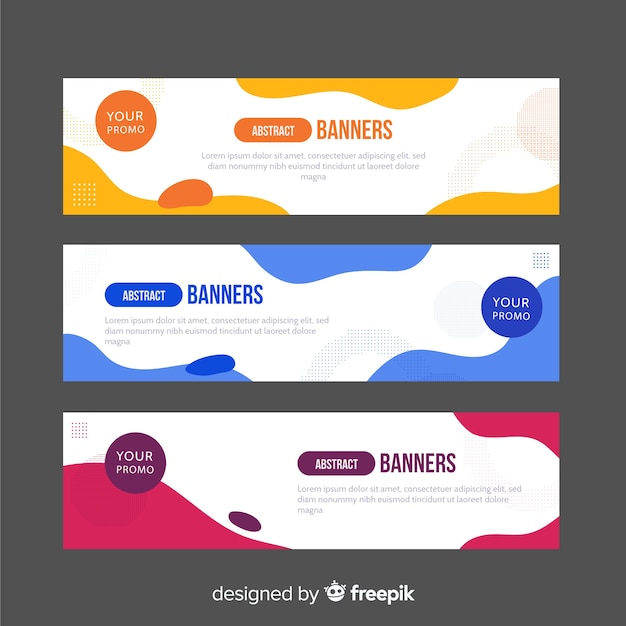 Free vector abstract wavy shapes banner