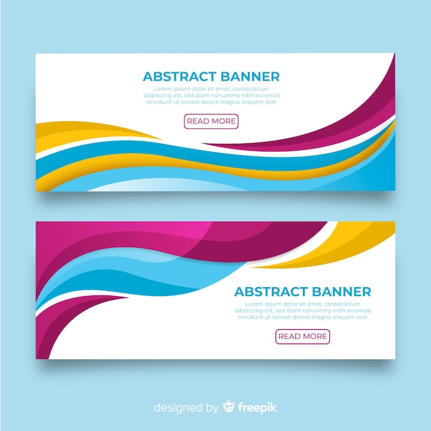 Free Vector abstract wavy shapes banner