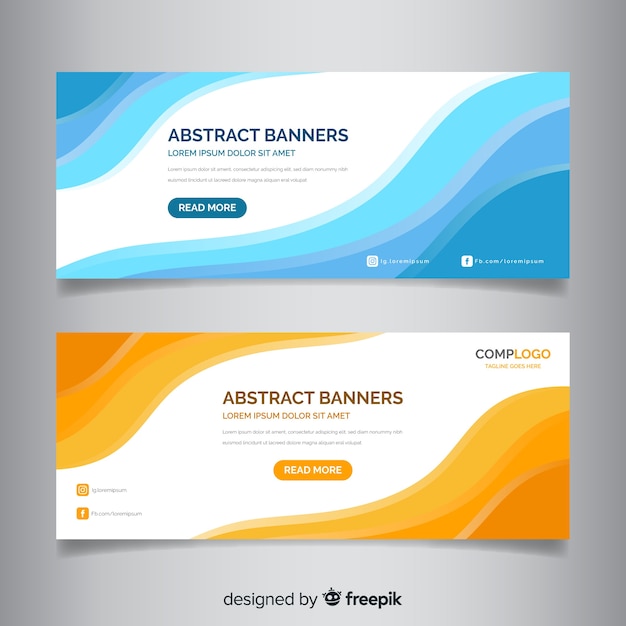 Free vector abstract wavy shapes banner