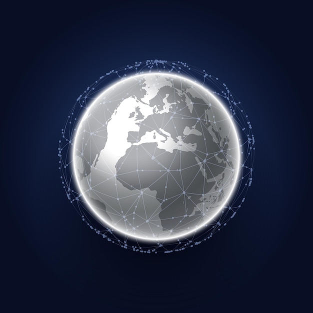 Free Vector abstract  world globe and network communications design