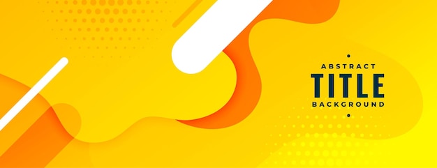 Free vector abstract yellow banner with fluid style display