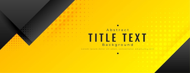 Free Vector abstract yellow and black wide banner design