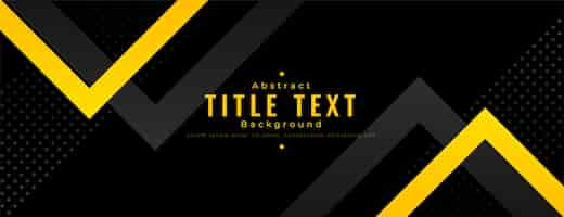 Free vector abstract yellow and black wide banner