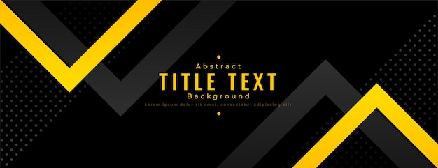 Free Vector abstract yellow and black wide banner