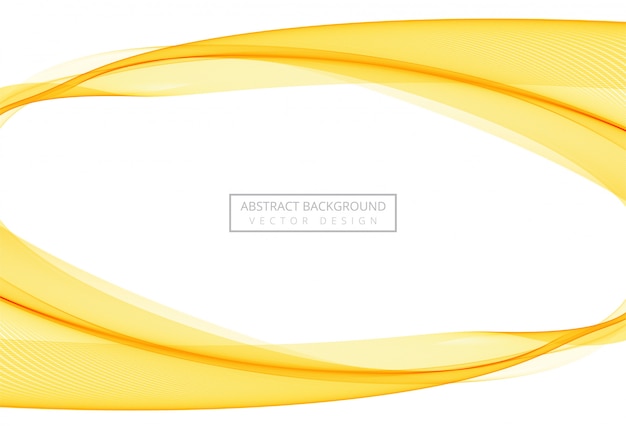 Abstract yellow stylish flowing wave on white background