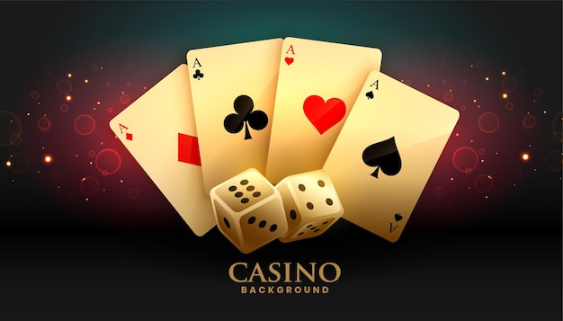 Ace cards and dice casino background