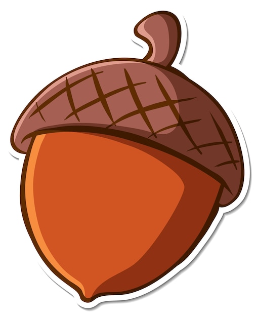 Free vector acorn sticker on white background