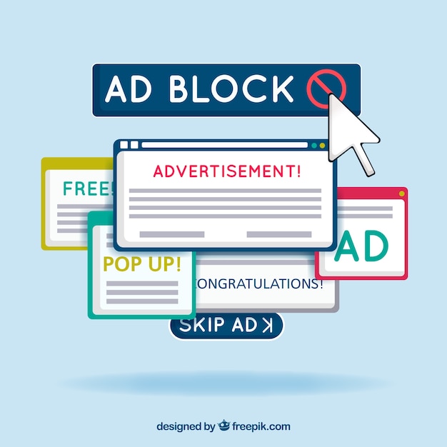 Free Vector ad block popup concept