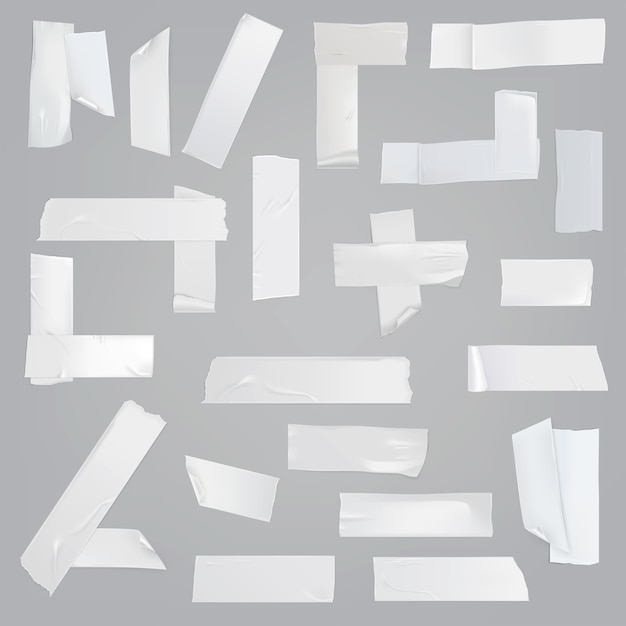 Free vector adhesive tape various pieces realistic vector set