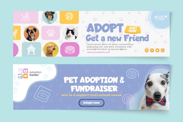 Free Vector adopt a pet banner template