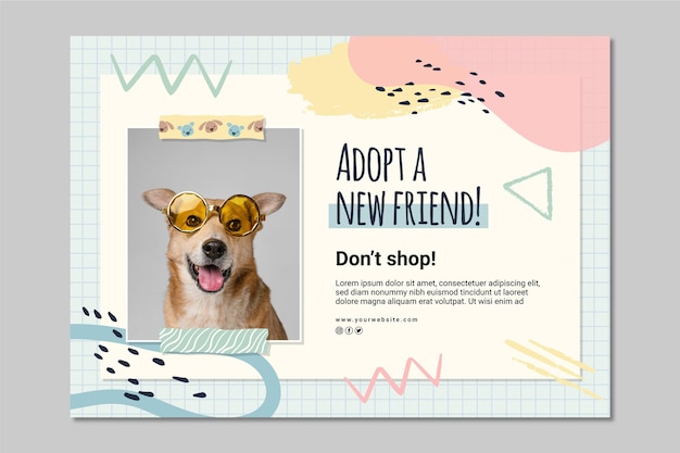 Adopt a pet banner template