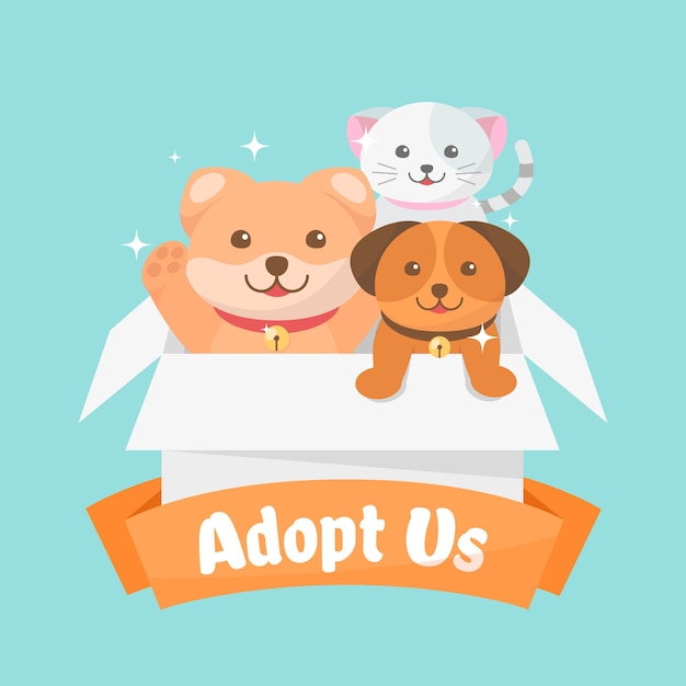 Free Vector adopt a pet concept illustrated