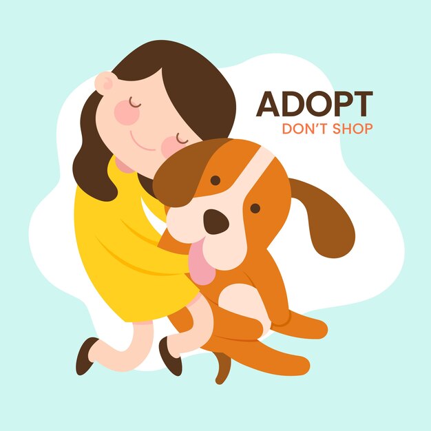 Adopt a pet concept message with illustration