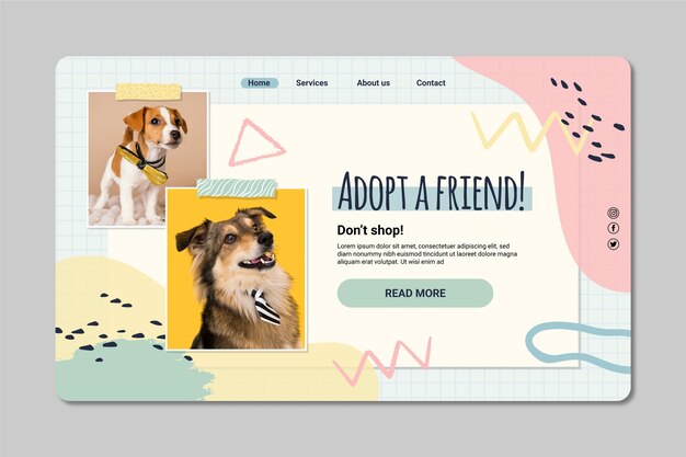 Adopt a pet landing page