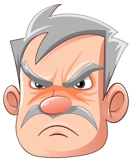 Free Vector adult man with grumpy expression