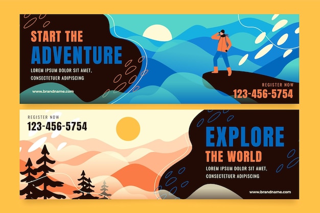 Free vector adventure banners set