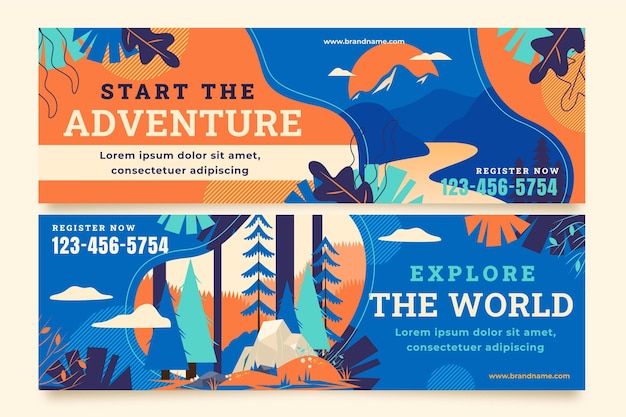 Free Vector adventure banners set