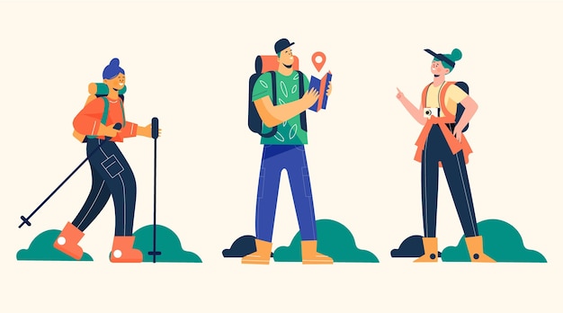 Free Vector adventure people illustration