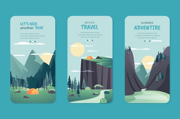 Free Vector adventure vertical flyers collection