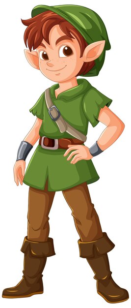 Free vector adventurous elf in green outfit