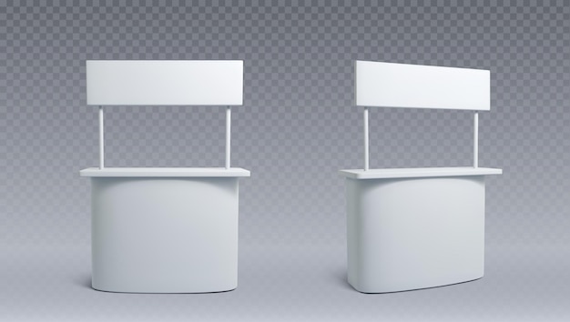 Advertising and promo white booth stand mockup