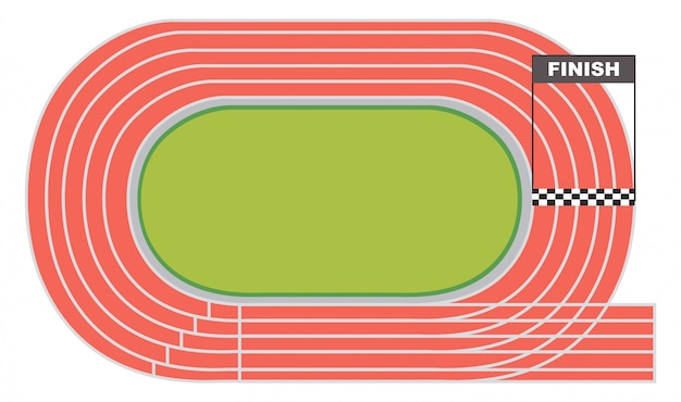 Free Vector aerial view of a running track