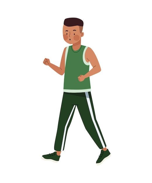 Free Vector afro male athlete running character