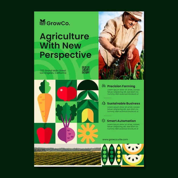 Free Vector agriculture company  poster template