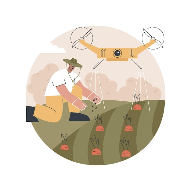 Free Vector agriculture drone use concept illustration