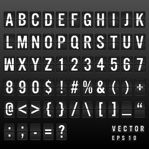 Free Vector airport board font