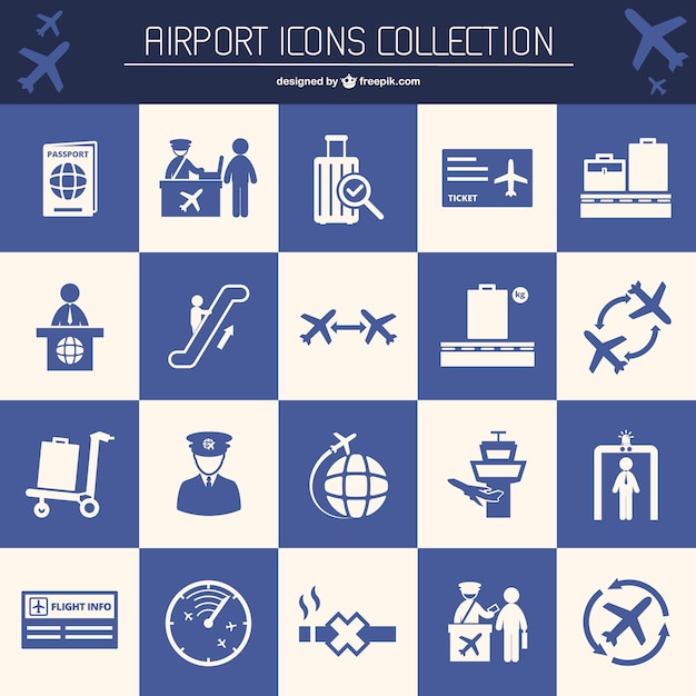 Free Vector airport icons collection