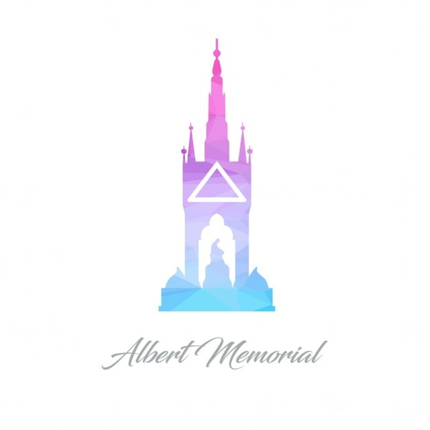 Free Vector albert memorial, polygonal shapes