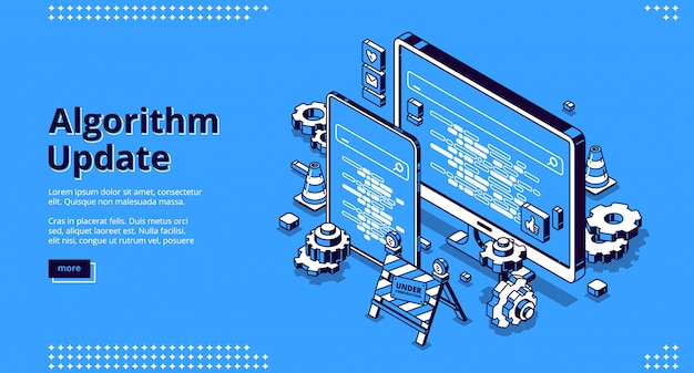 Free Vector algorithm update isometric landing, programming