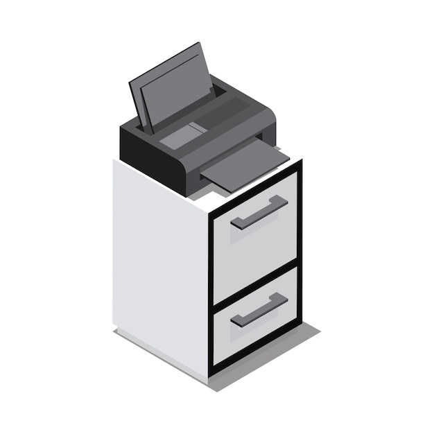 Free Vector all in one printer isolated on background